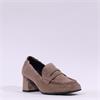 Paul Green Block Heel Elastic Pump - Beige Suede